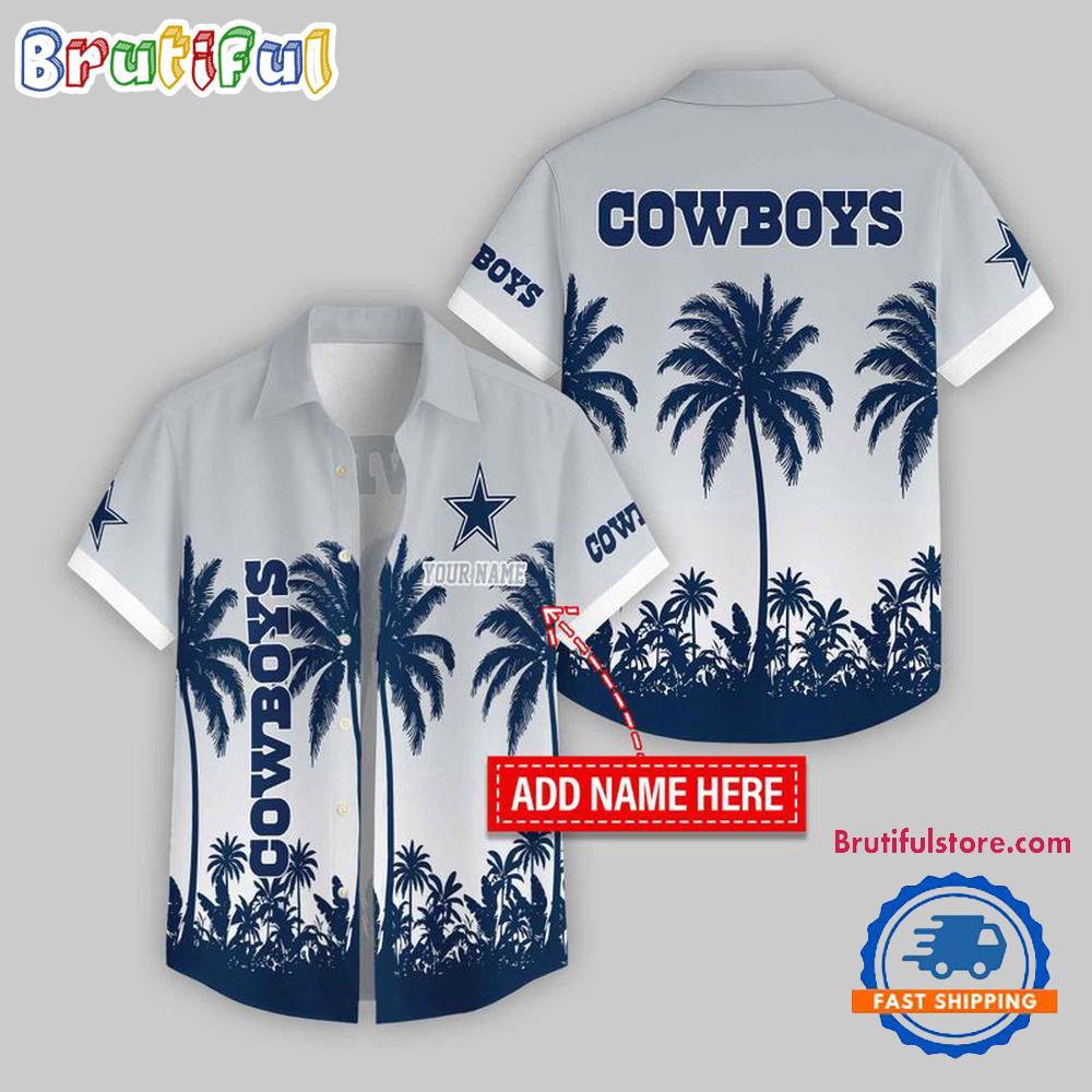 Sportswearmerch Dallas Cowboys NFL Flower Palm Tree Summer Personalized Hawaiian Shirt For Fan