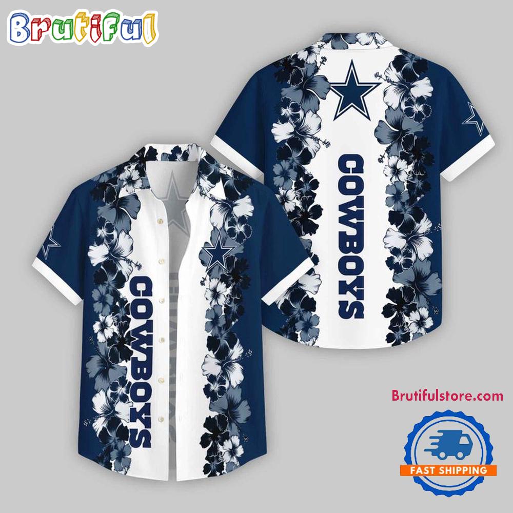 Sportswearmerch Dallas Cowboys NFL Flower Pattern Summer Beach Personalized Hawaiian Shirt For Fan