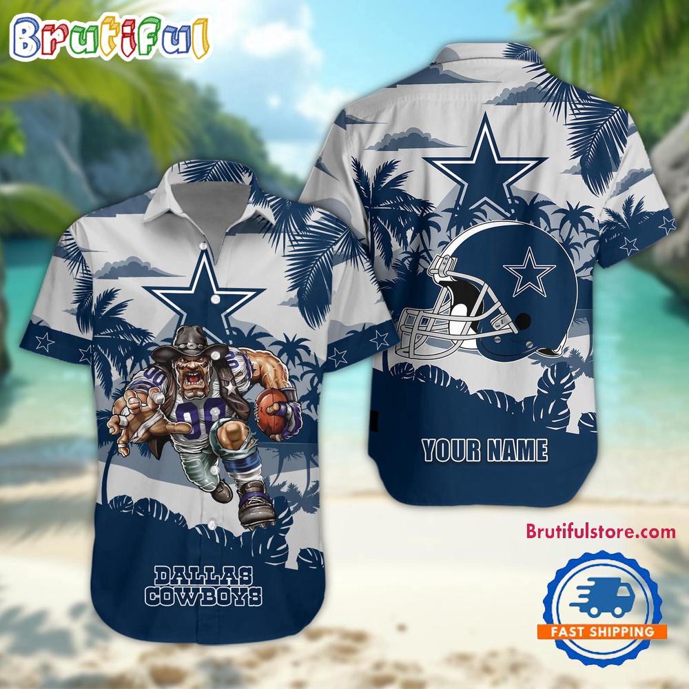 Sportswearmerch Dallas Cowboys NFL Football Mascot Summer Personalized Hawaiian Shirt For Fan