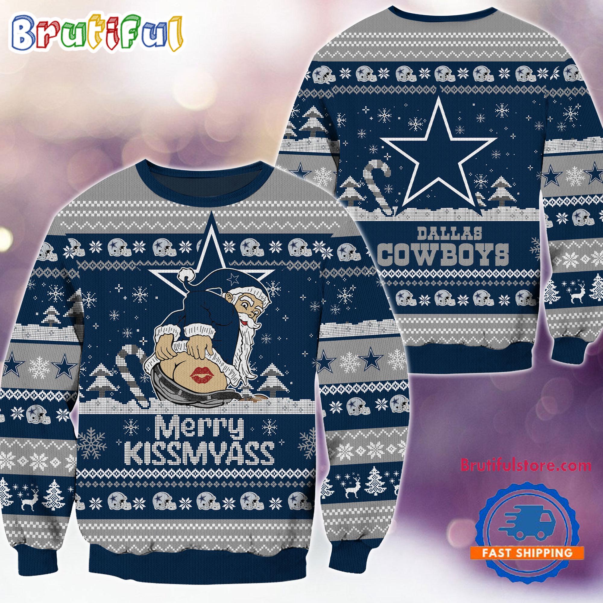 Sportswearmerch Dallas Cowboys NFL Funny Santa Claus Christmas Sweater For Fan