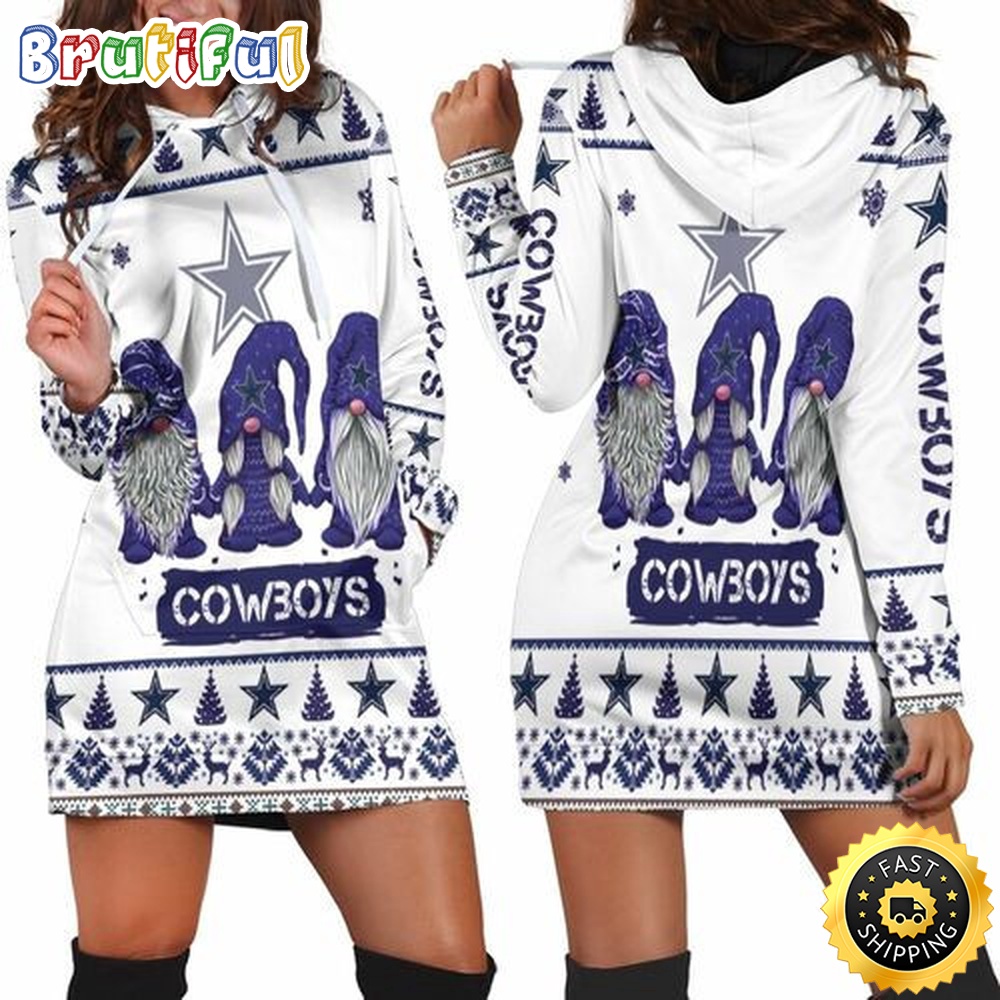 Sportswearmerch Dallas Cowboys NFL Gnomes Hoodie Dress For Fan