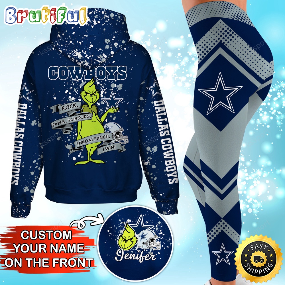 Sportswearmerch Dallas Cowboys NFL Hoodie Leggings The Grinch For Fan