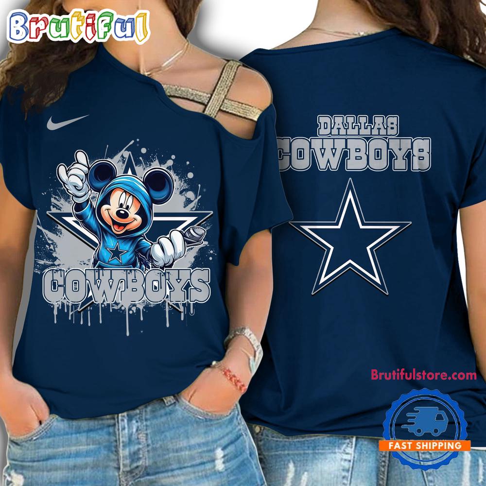 Sportswearmerch Dallas Cowboys NFL Mickey Mouse Strapless Sleeve Short For Fan