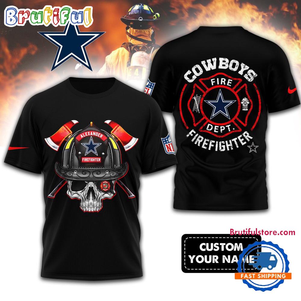 Sportswearmerch Dallas Cowboys NFL NFL Fire Fighter T-Shirt For Fan