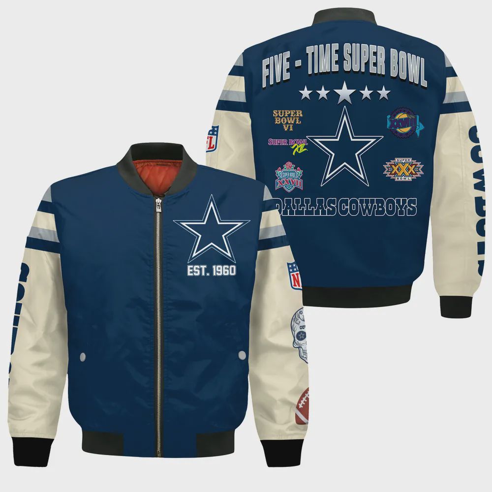 Sportswearmerch Dallas Cowboys NFL Personalized Bomber Jacket For Fan