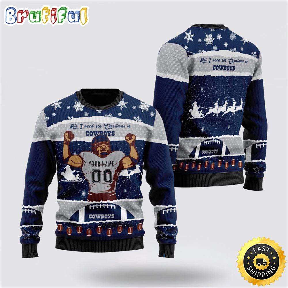 Sportswearmerch Dallas Cowboys NFL Personalized Christmas Sweater For Fan