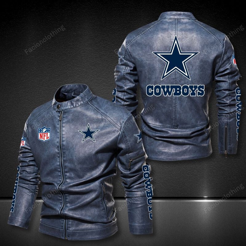 Sportswearmerch Dallas Cowboys NFL Personalized Leather Bomber For Fan