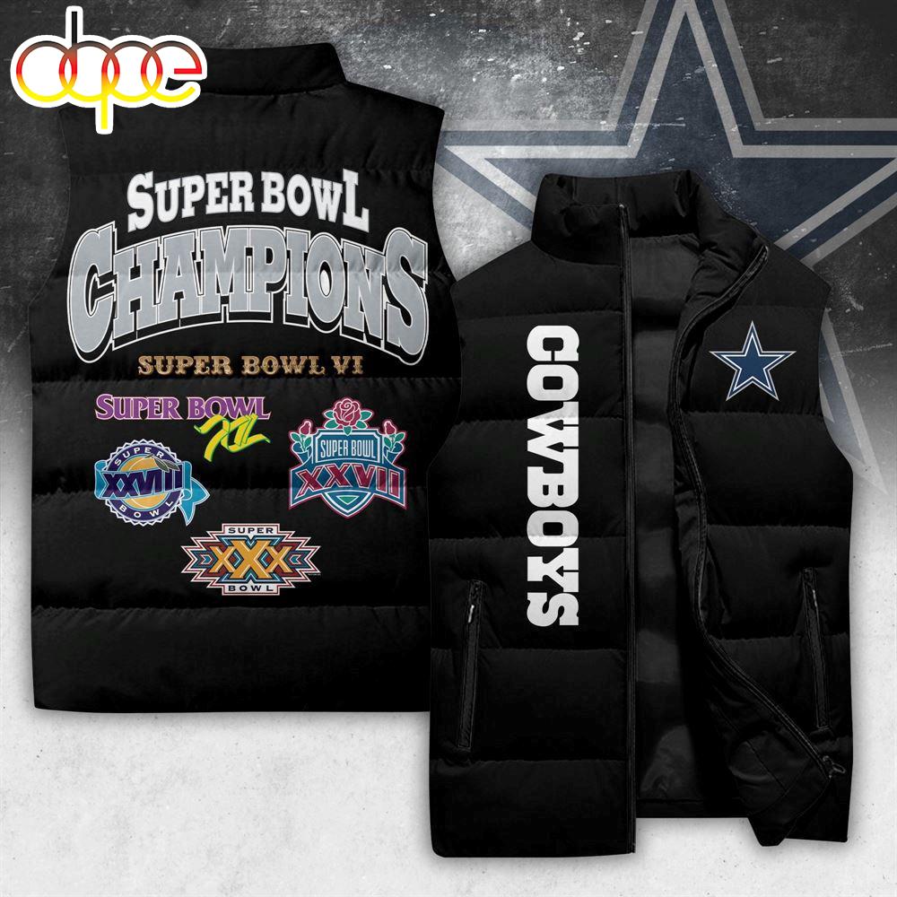 Sportswearmerch Dallas Cowboys NFL Personalized Sleeveless Puffer Jacket Black For Fan