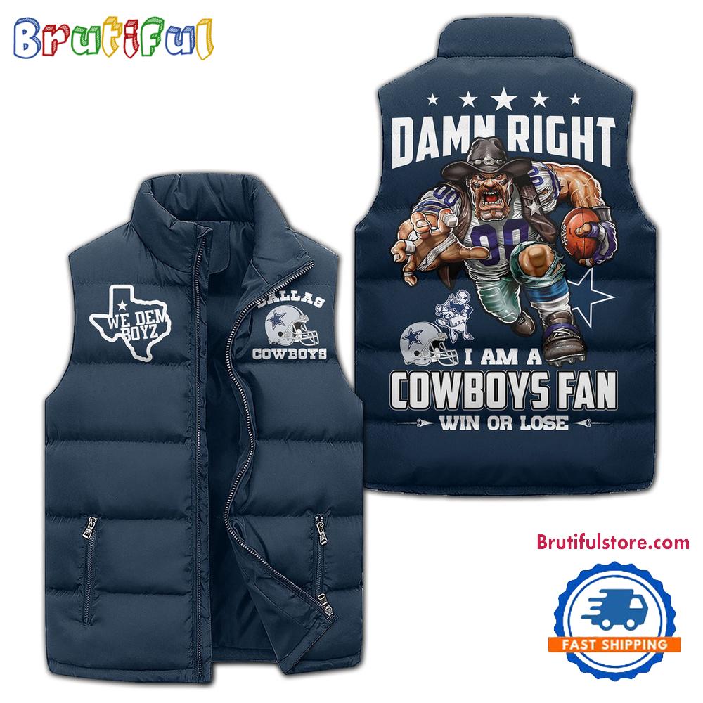 Sportswearmerch Dallas Cowboys NFL Sleeveless Puffer Jacket For Fan