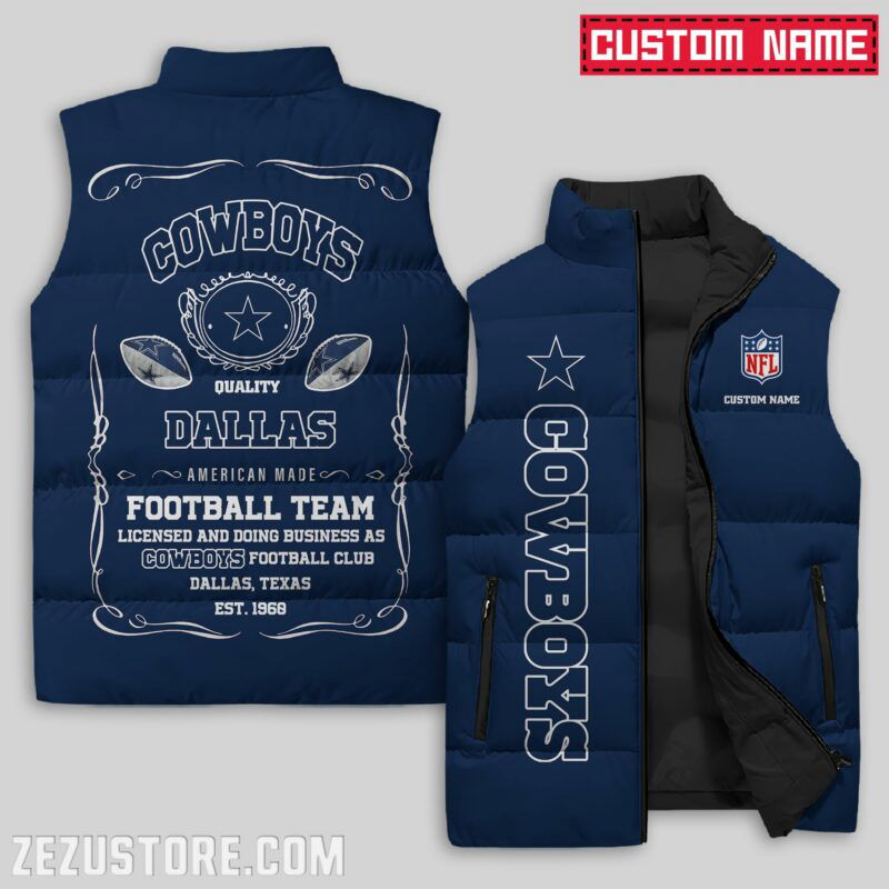 Sportswearmerch Dallas Cowboys NFL Sleeveless Puffer Jacket For Fans