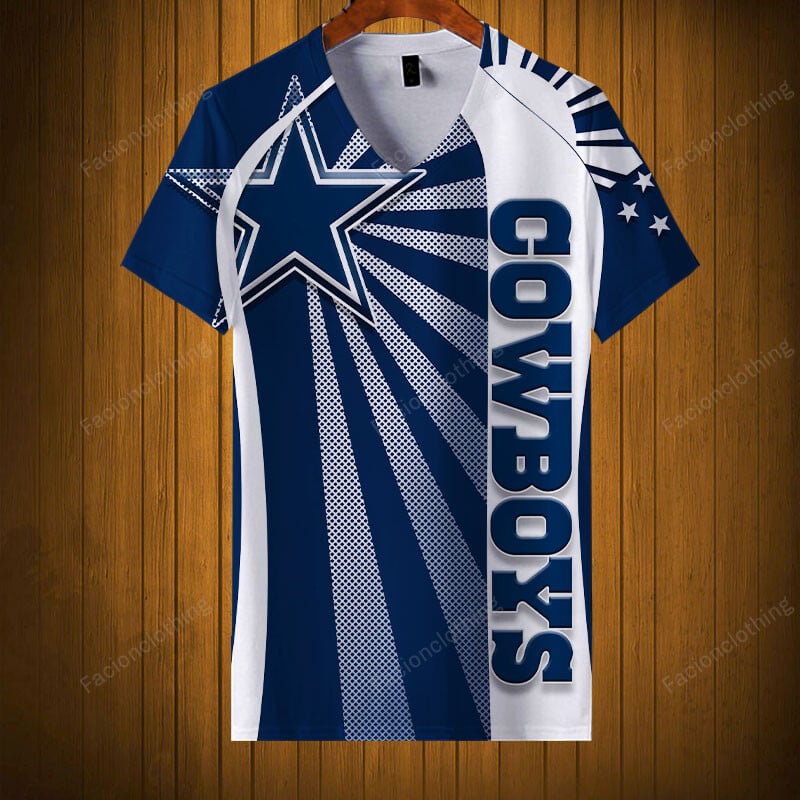Sportswearmerch Dallas Cowboys NFL V-neck Women T-shirt Personalized For Fan