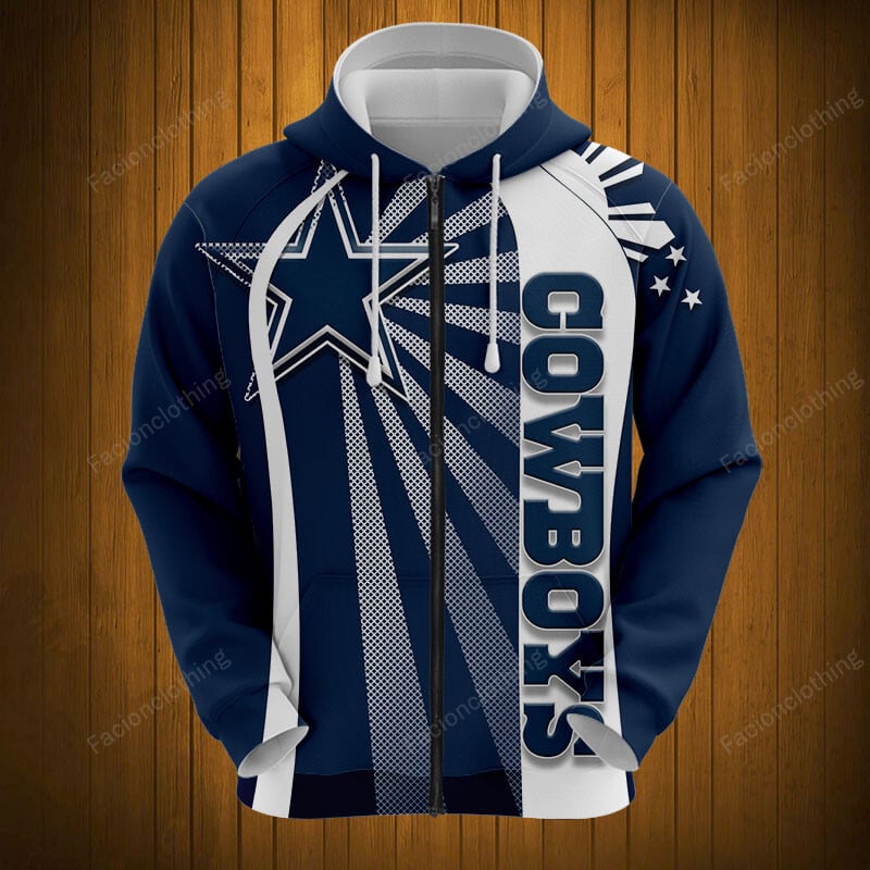 Sportswearmerch Dallas Cowboys NFL Zip Hoodie Personalized For Fan