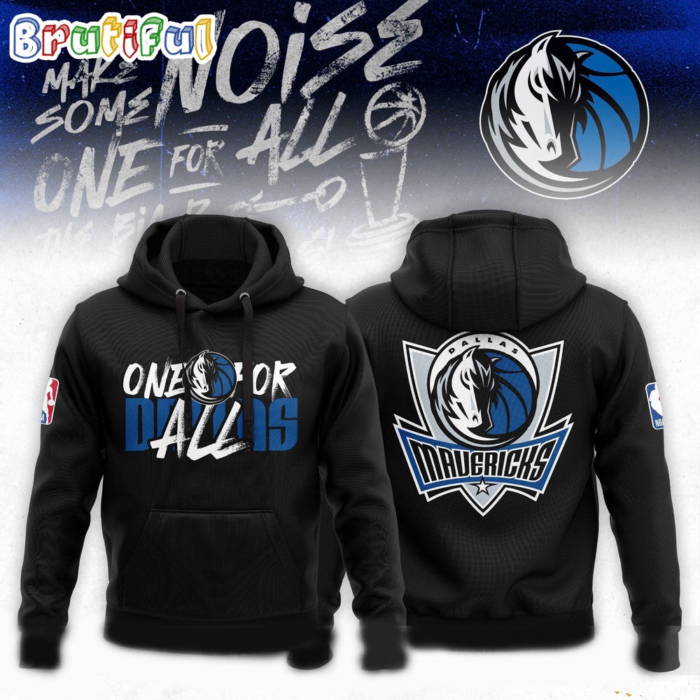 Sportswearmerch Dallas Mavericks NBA One For All Playoffs 2024 Half Zip Hoodie For Fan