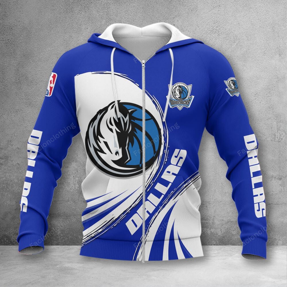 Sportswearmerch Dallas Mavericks NBA Personalized Zip Hoodie For Fan