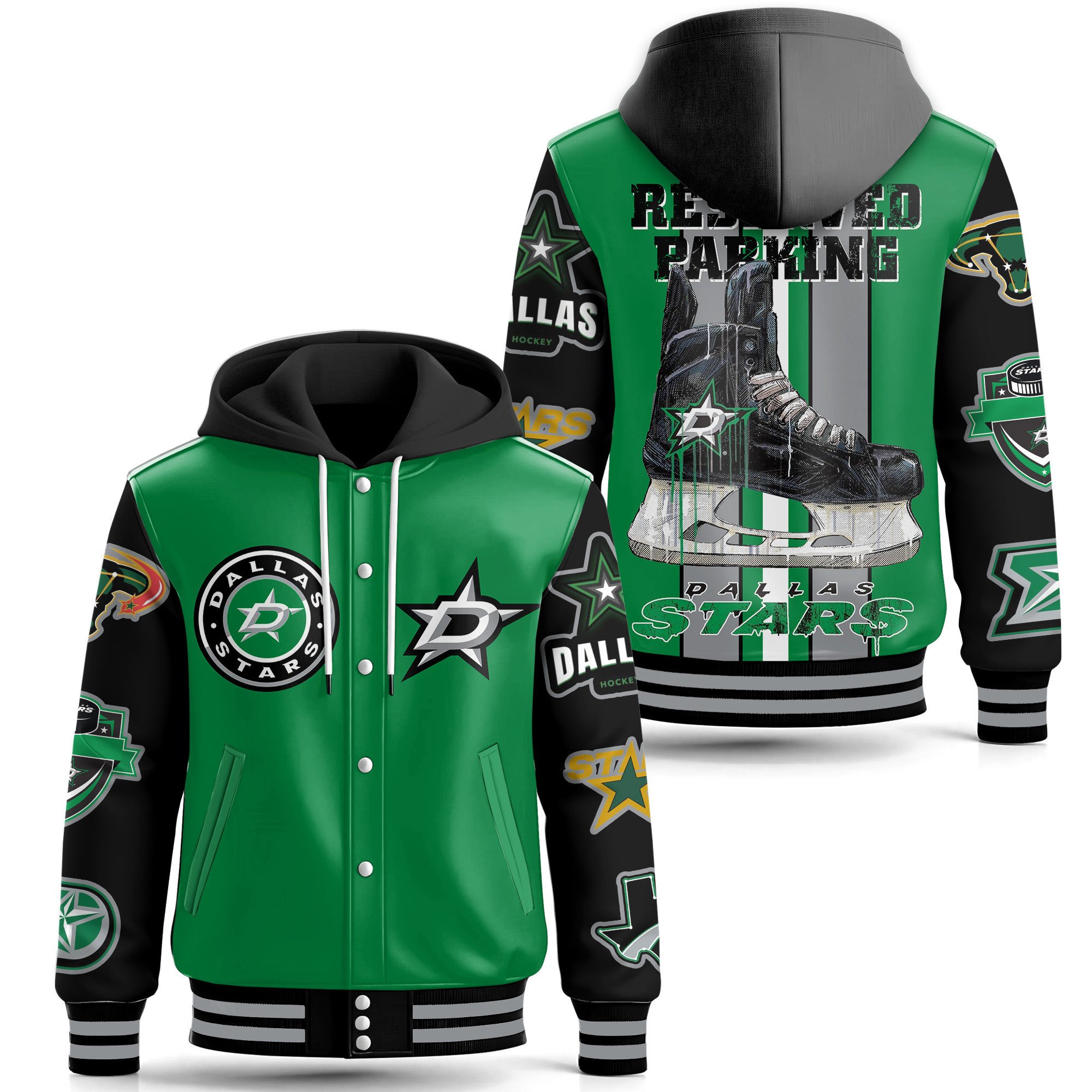 Sportswearmerch Dallas Stars Hooded Baseball Jacket Gift For Fan