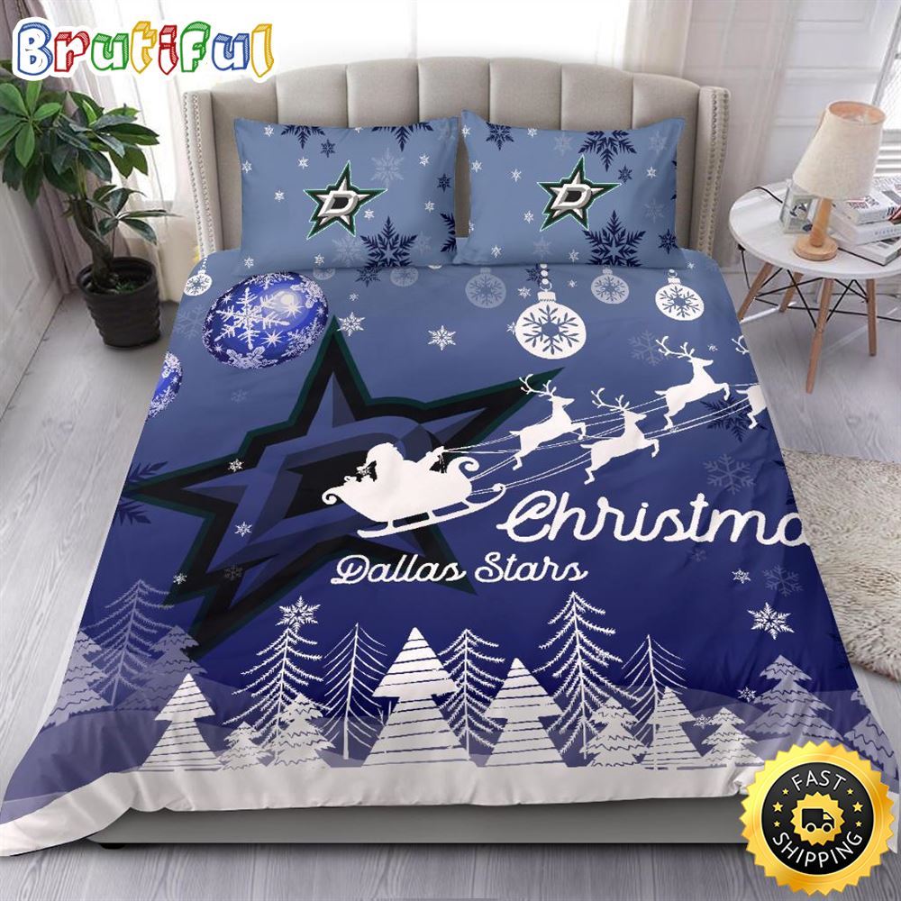 Sportswearmerch Dallas Stars NHL Christmas Bedding Sets For Fan