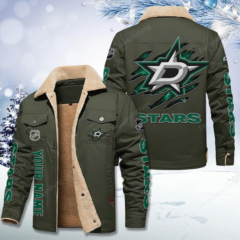 Sportswearmerch Dallas Stars NHL Personalized Cotton Jacket For Fan
