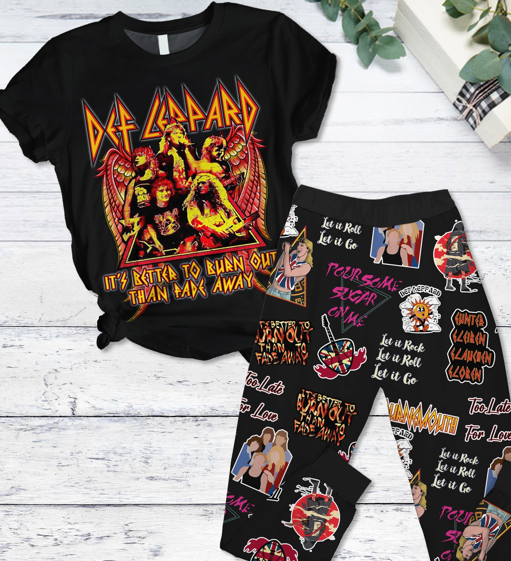 Sportswearmerch Def Leppard Pajamas Full Set Gifts For Fans