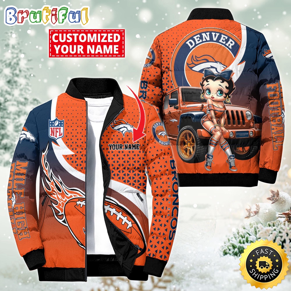 Sportswearmerch Denver Broncos NFL Betty Boop Puffer Jacket For Fan