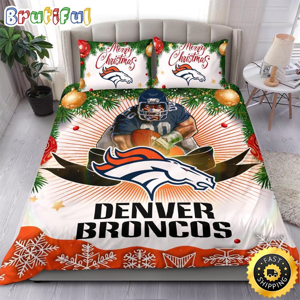 Sportswearmerch Denver Broncos NFL Christmas Bedding Sets Merry For Fan