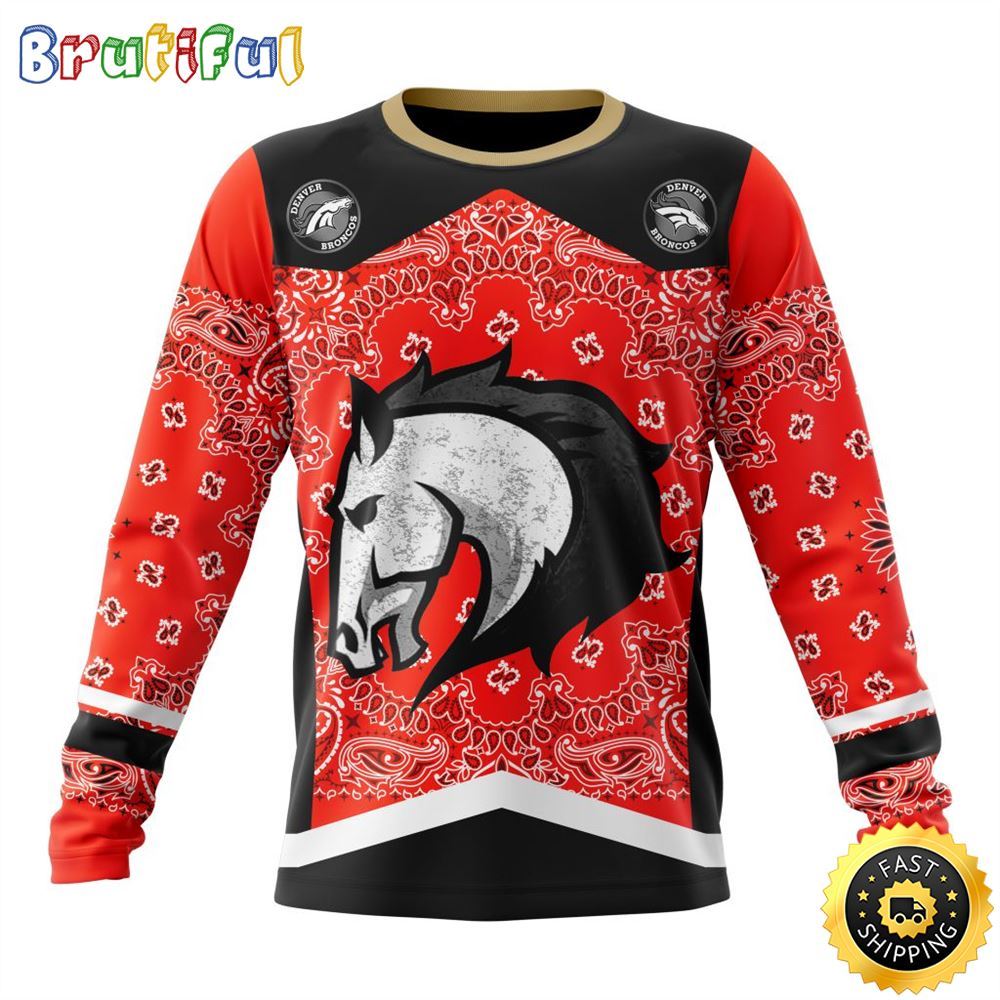 Sportswearmerch Denver Broncos NFL Crewneck Classic Style Personalized Sweater For Fan