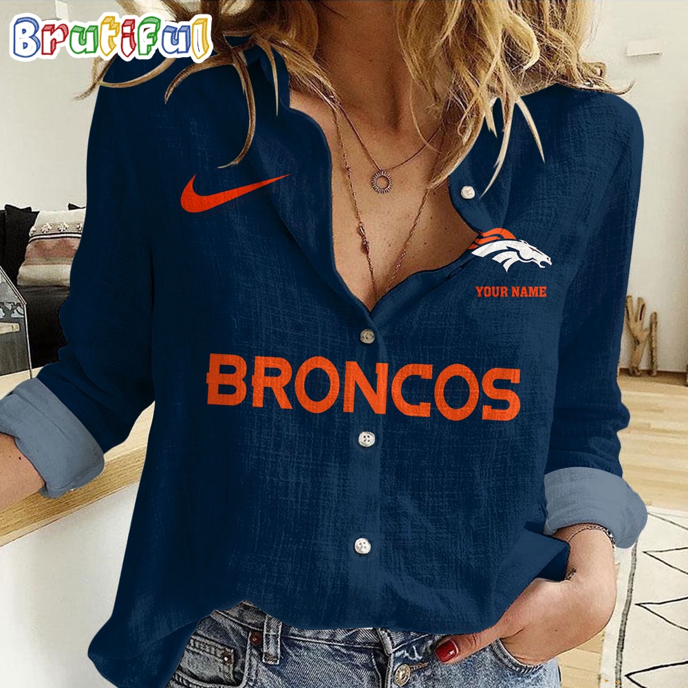 Sportswearmerch Denver Broncos NFL Custom Women's Casual Shirt For Fan