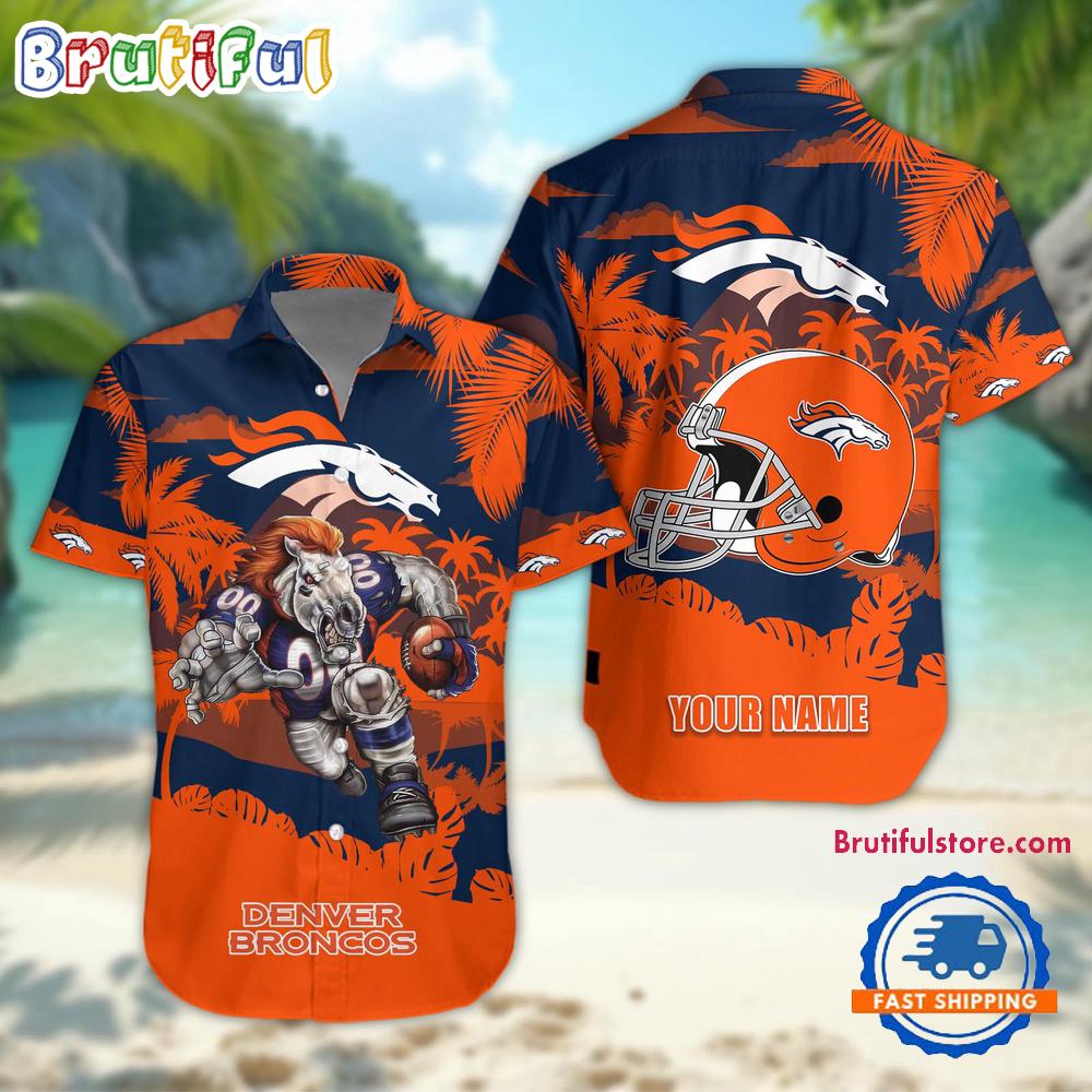 Sportswearmerch Denver Broncos NFL Football Mascot Summer Personalized Hawaiian Shirt For Fan