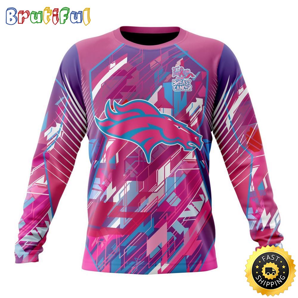 Sportswearmerch Denver Broncos NFL For Breast Cancer Survivors Personalized Sweater For Fan