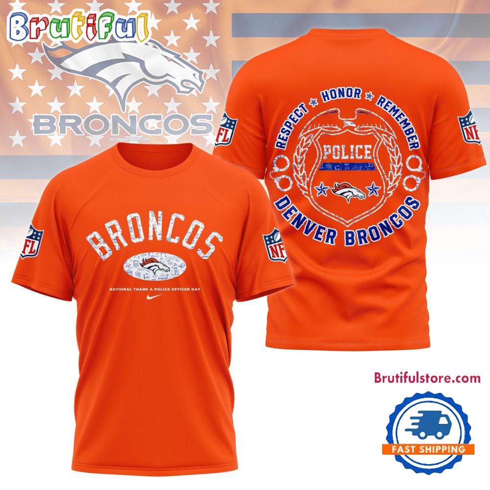 Sportswearmerch Denver Broncos NFL National Thank a Police Officer Day T-shirt For Fan