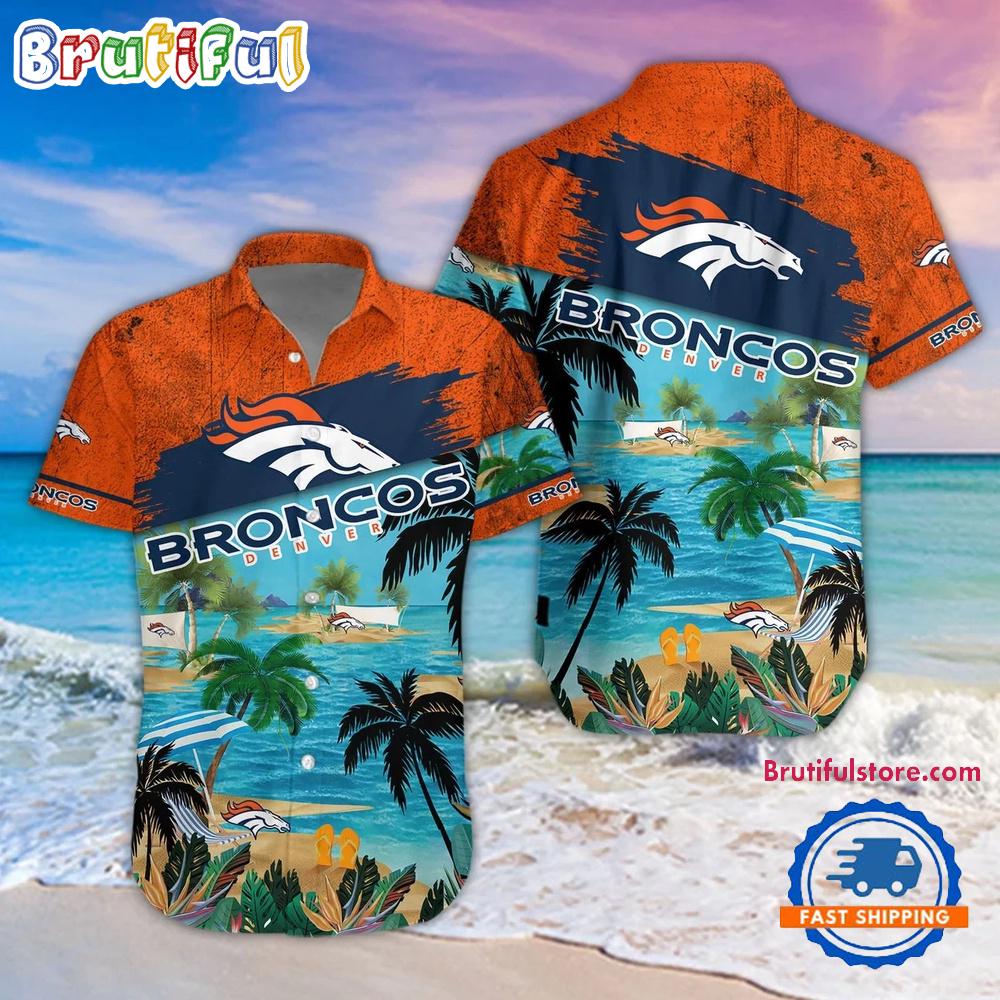 Sportswearmerch Denver Broncos NFL Palm Tree Summer Beach Personalized Hawaiian Shirt For Fan