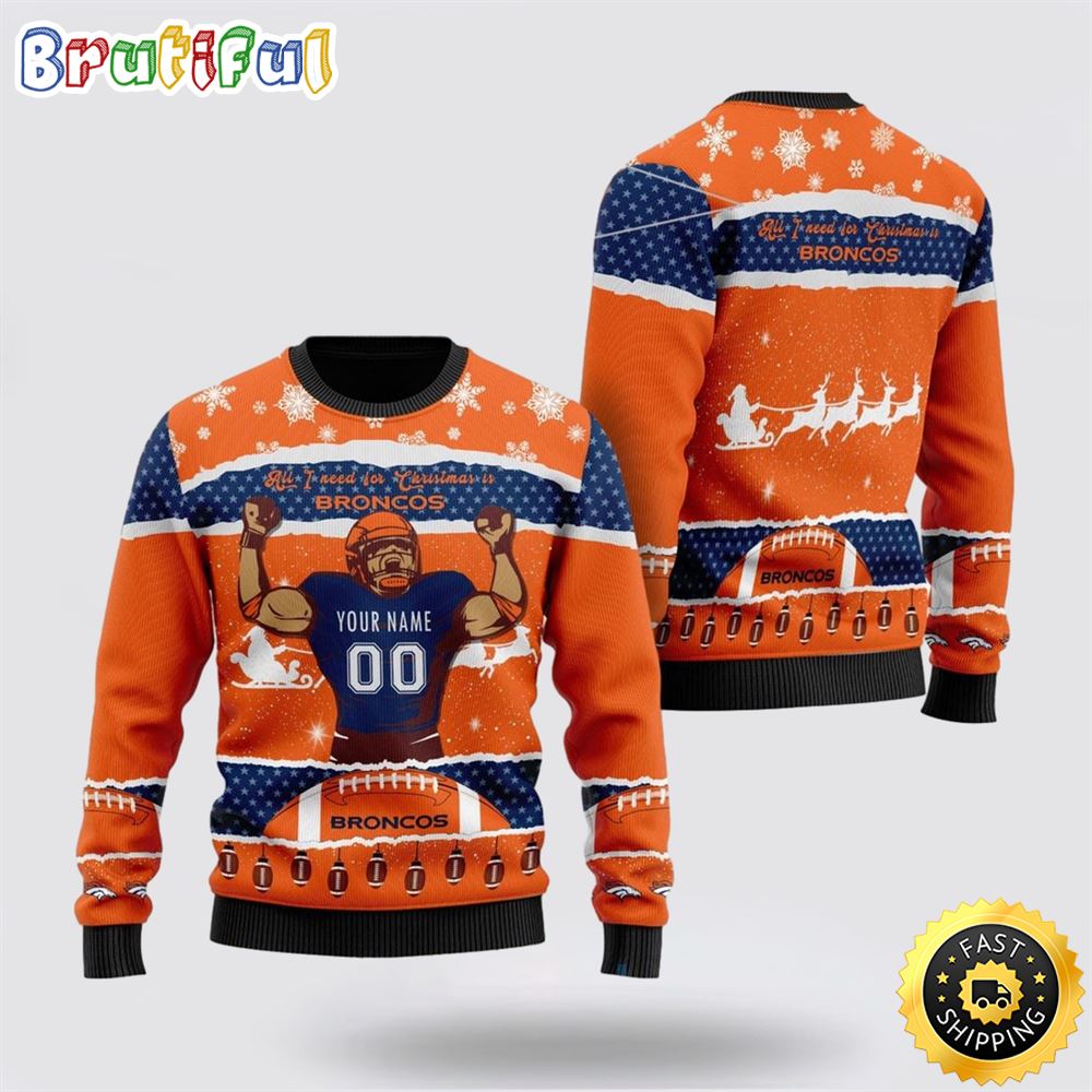 Sportswearmerch Denver Broncos NFL Personalized Christmas Sweater For Fan