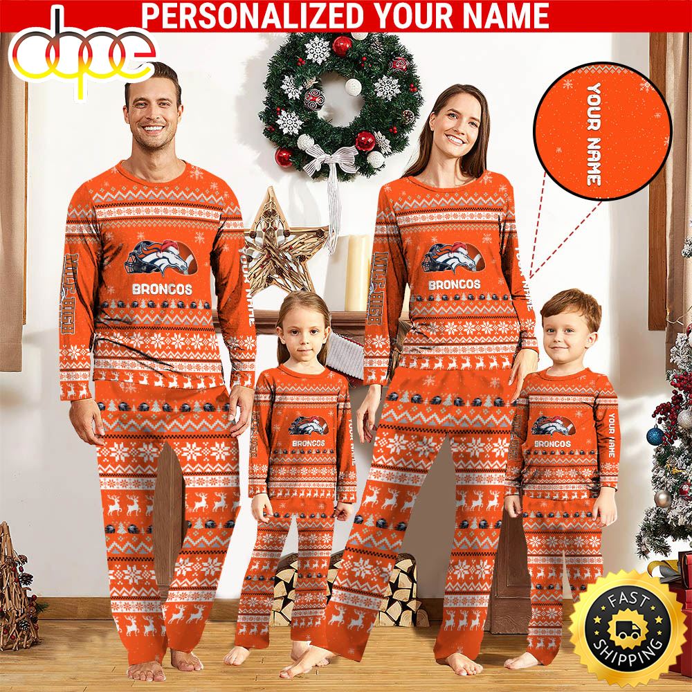 Sportswearmerch Denver Broncos NFL Personalized Pajamas Family For Fan