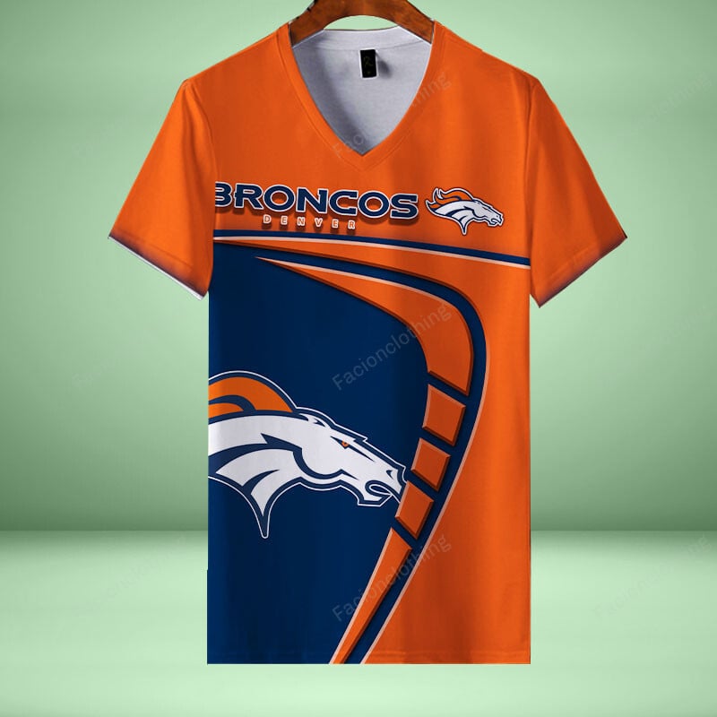 Sportswearmerch Denver Broncos NFL Personalized V-neck Women T-shirt For Fan
