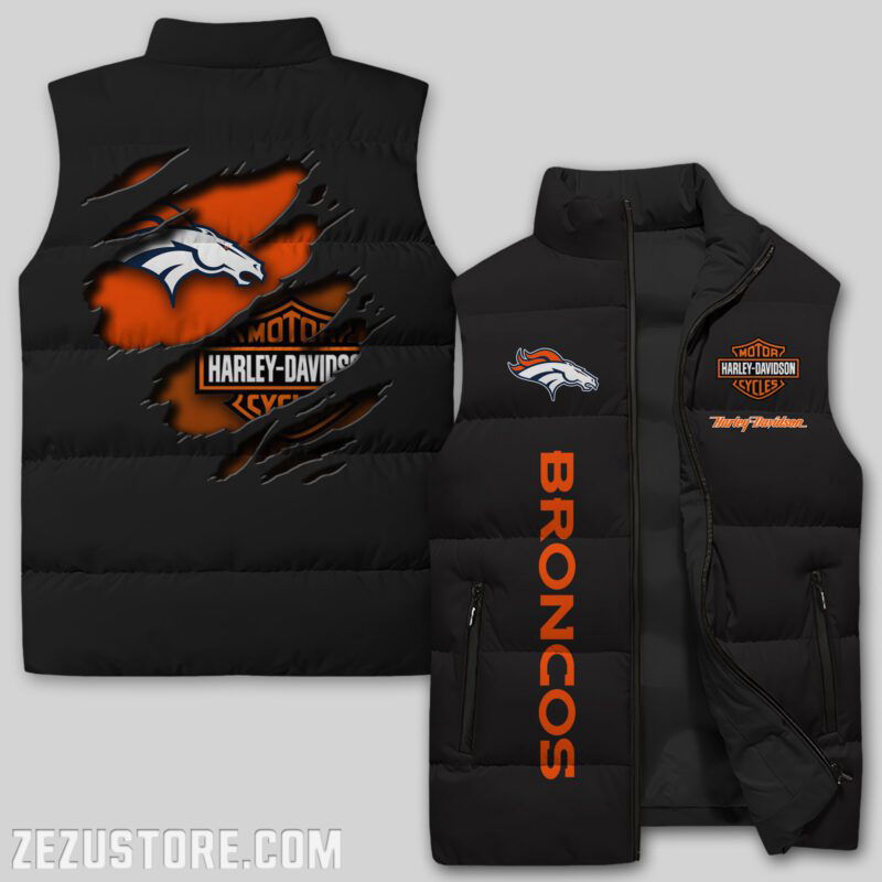 Sportswearmerch Denver Broncos NFL Sleeveless Puffer Jacket For Fans