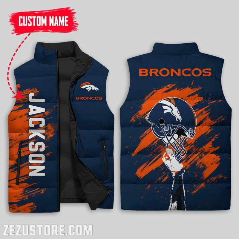 Sportswearmerch Denver Broncos NFL Sleeveless Puffer Jacket For Fans