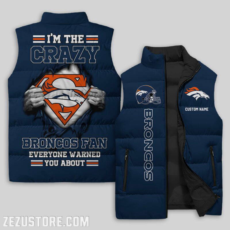 Sportswearmerch Denver Broncos NFL Sleeveless Puffer Jacket For Fans