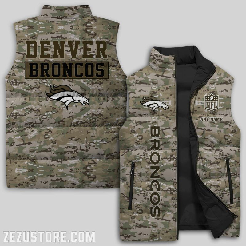 Sportswearmerch Denver Broncos NFL Sleeveless Puffer Jacket For Fans