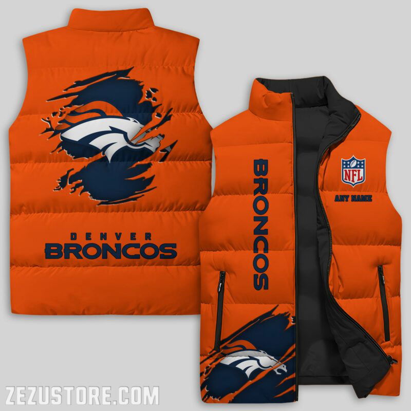 Sportswearmerch Denver Broncos NFL Sleeveless Puffer Jacket For Fans