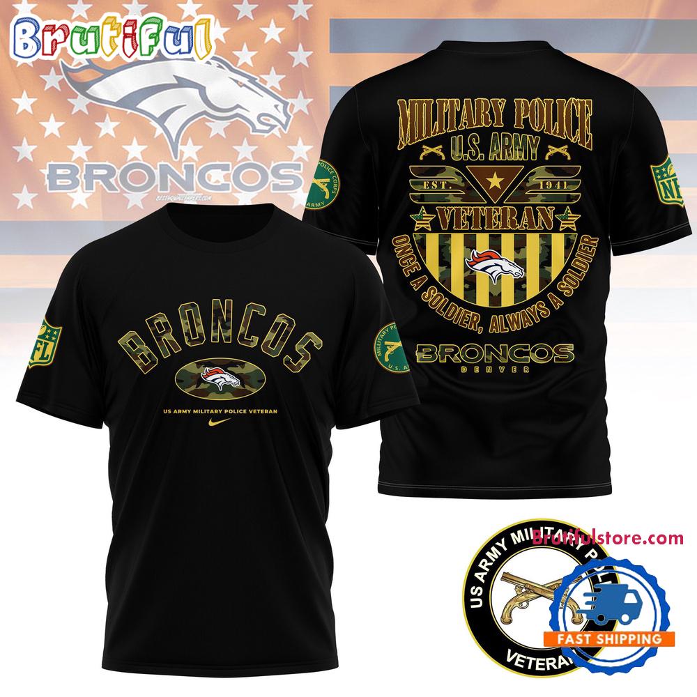 Sportswearmerch Denver Broncos NFL US Army Military Police Veteran T-Shirt For Fan