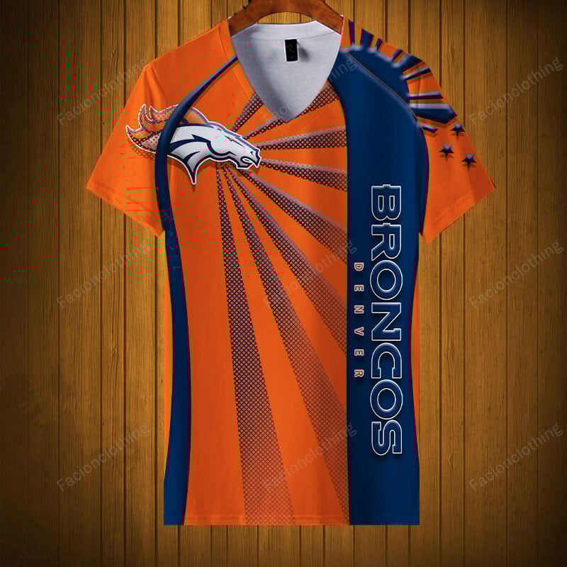 Sportswearmerch Denver Broncos NFL V-neck Women T-shirt Personalized For Fan