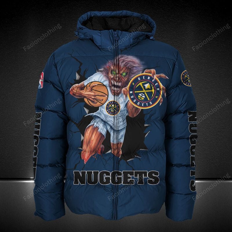 Sportswearmerch Denver Nuggets NBA Personalized Puffer Jacket For Fan