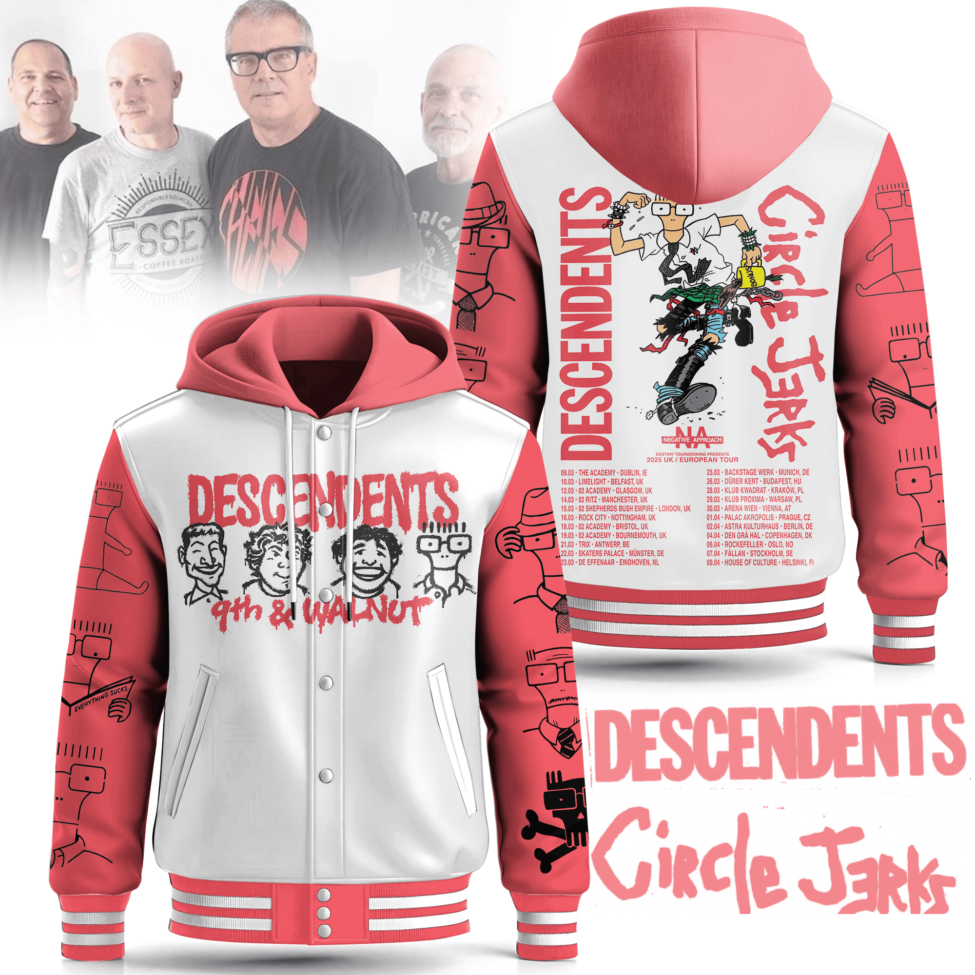 Sportswearmerch Descendents Hooded Baseball Jacket Gift For Fan