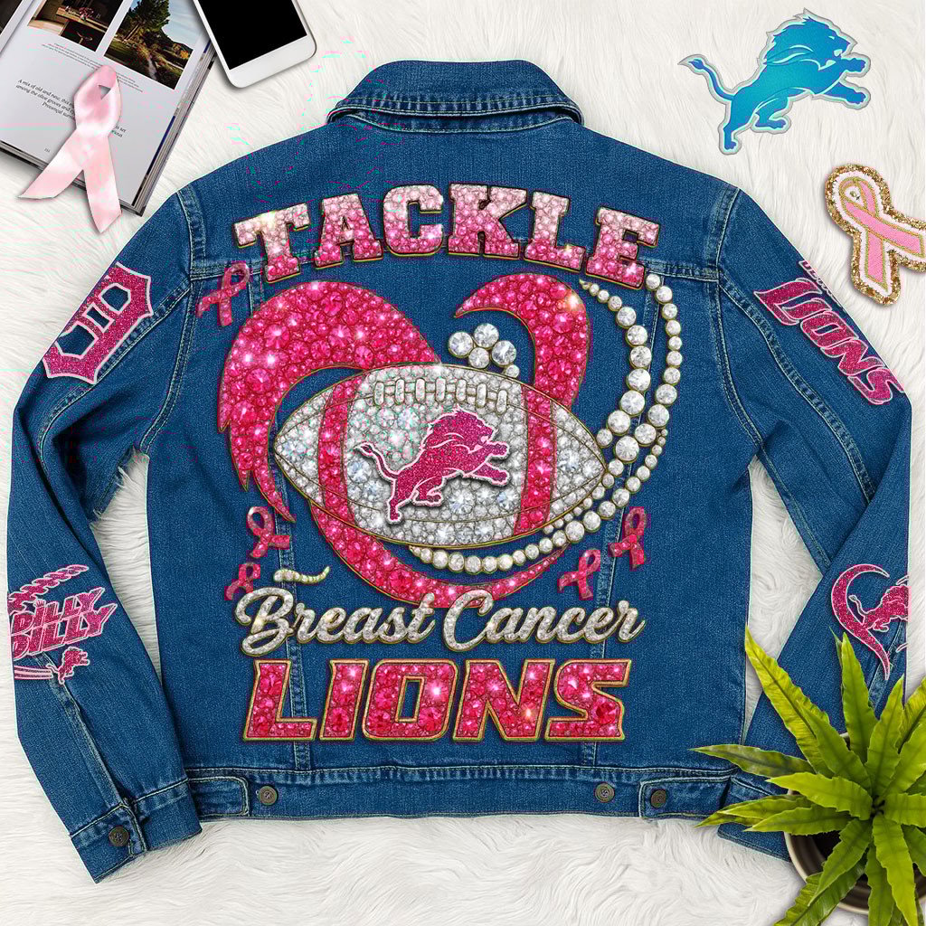 Sportswearmerch Detroit Lions Denim Jacket Gift For Fans