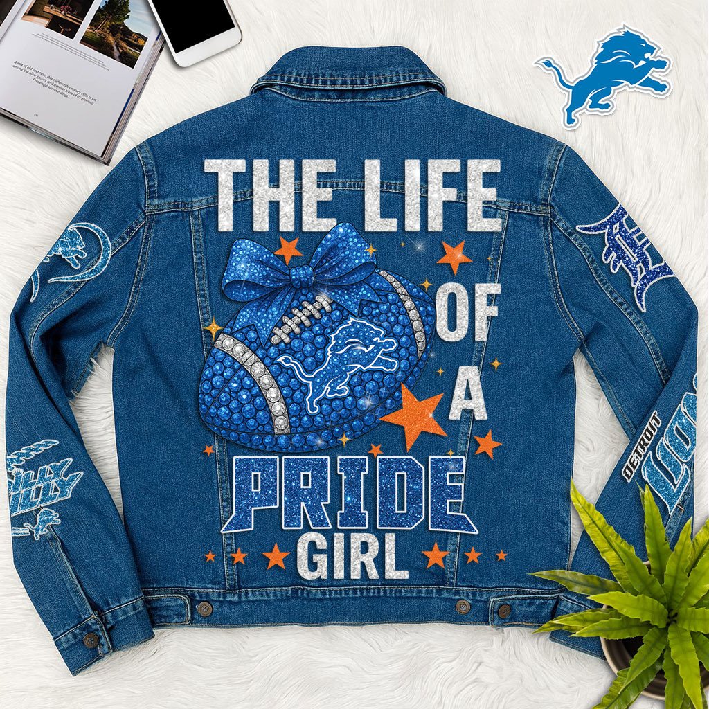 Sportswearmerch Detroit Lions Denim Jacket Gift For Fans