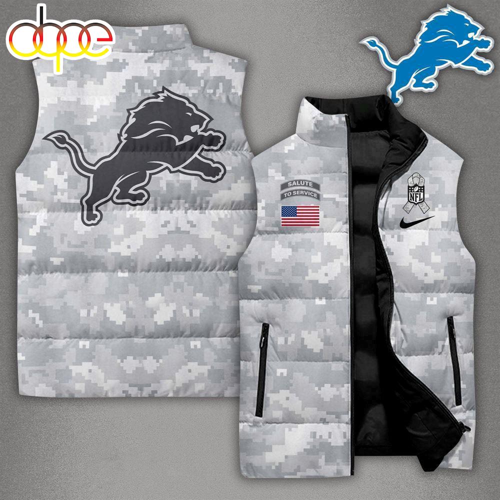Sportswearmerch Detroit Lions NFL 2024 Personalized Sleeveless Puffer Jacket For Fan
