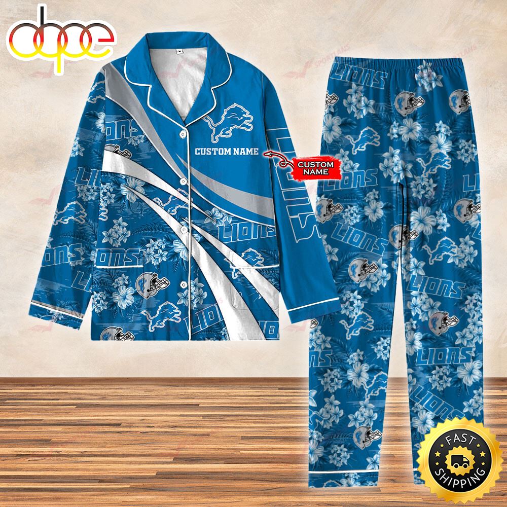 Sportswearmerch Detroit Lions NFL 3D Personalized Christmas Personalized Pajamas For Fan