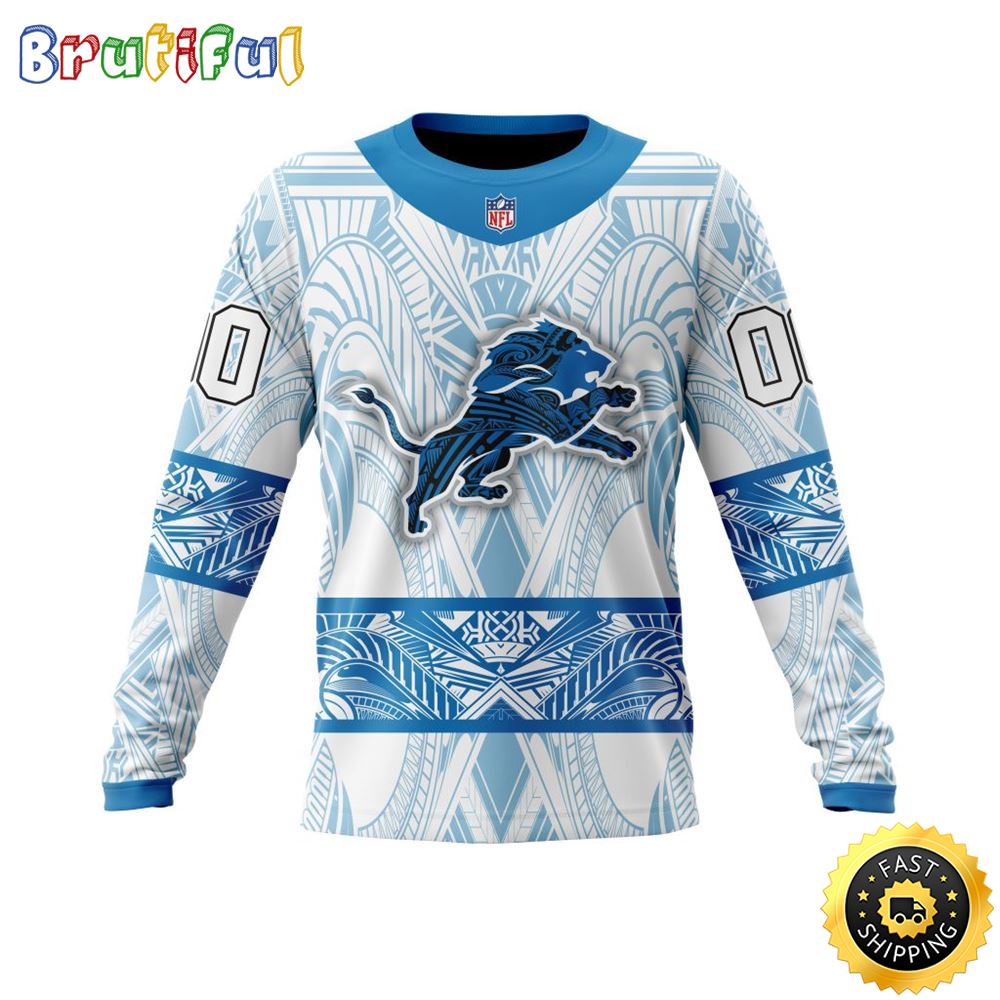 Sportswearmerch Detroit Lions NFL Crewneck Native With Samoa Culture Personalized Sweater For Fan