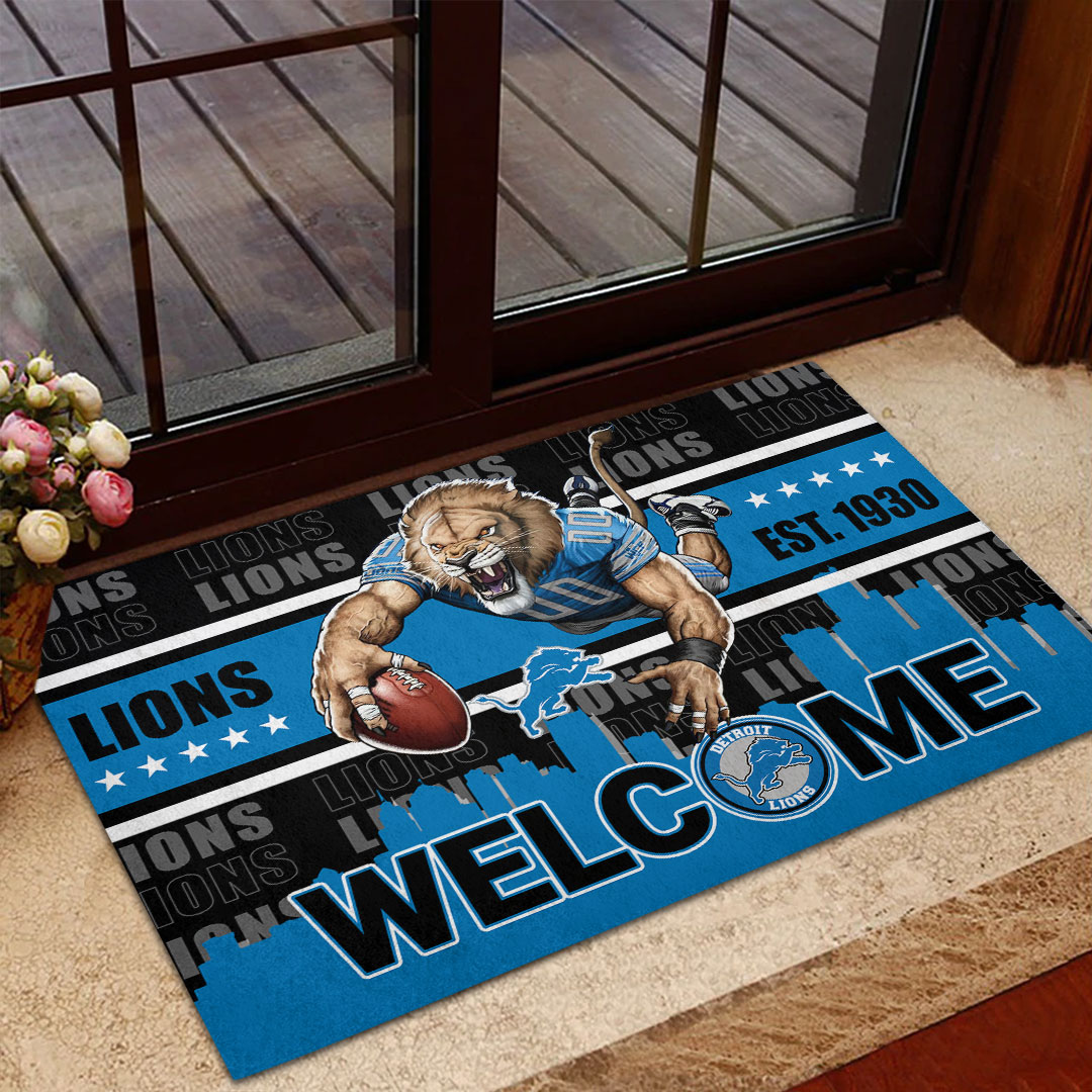 Sportswearmerch Detroit Lions NFL Custom Doormat For Fan