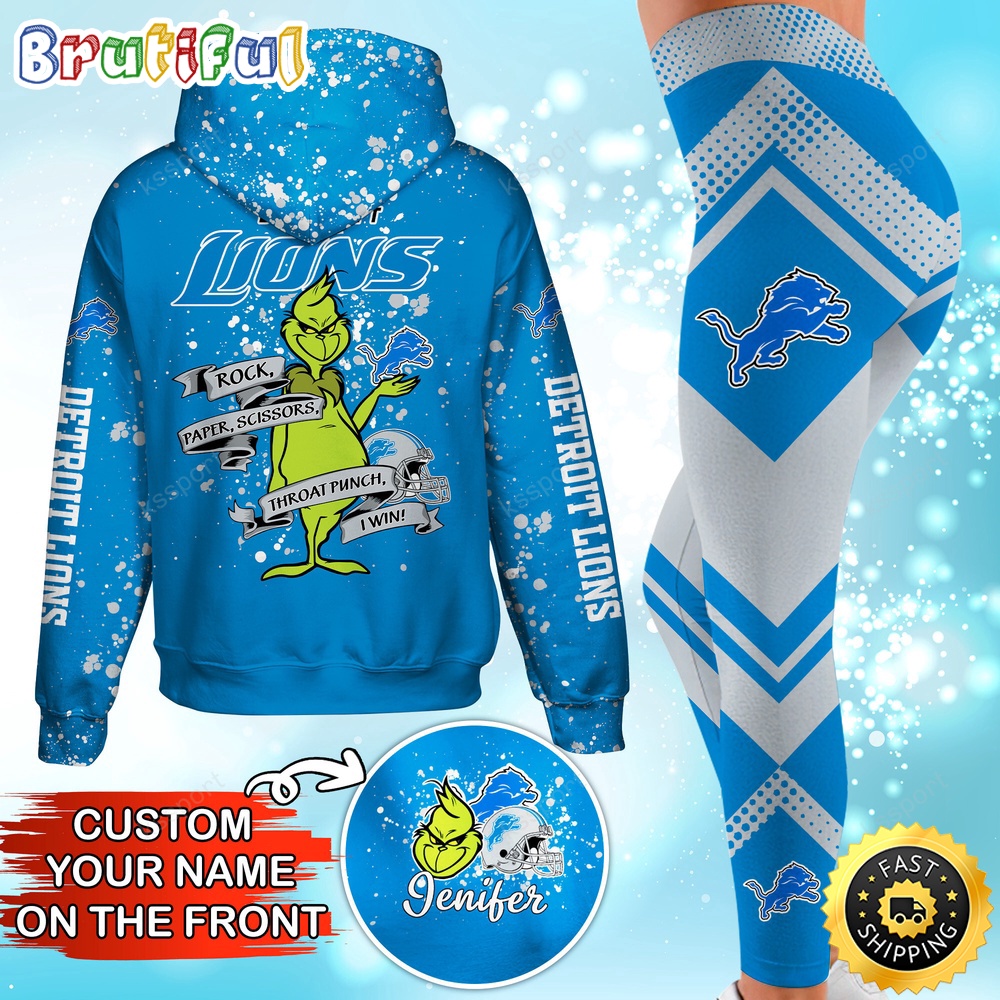 Sportswearmerch Detroit Lions NFL Hoodie Leggings The Grinch For Fan