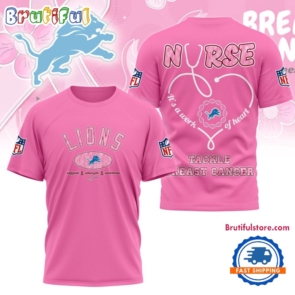 Sportswearmerch Detroit Lions NFL Nurse Breast Cancer Awareness T-shirt For Fan